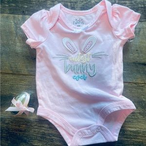 Easter! New- Cutest Bunny Ever Embroidered Pink Onesie 🐰